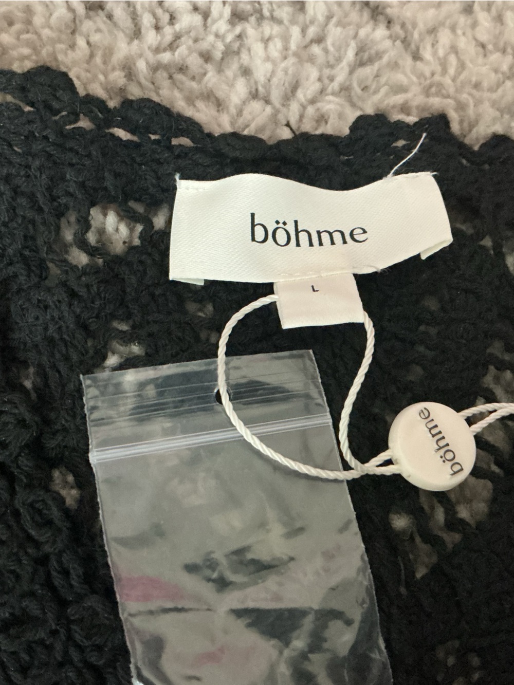Bohme NWT Black Crochet Button-Front Sleeveless Top - Picture 2 of 3